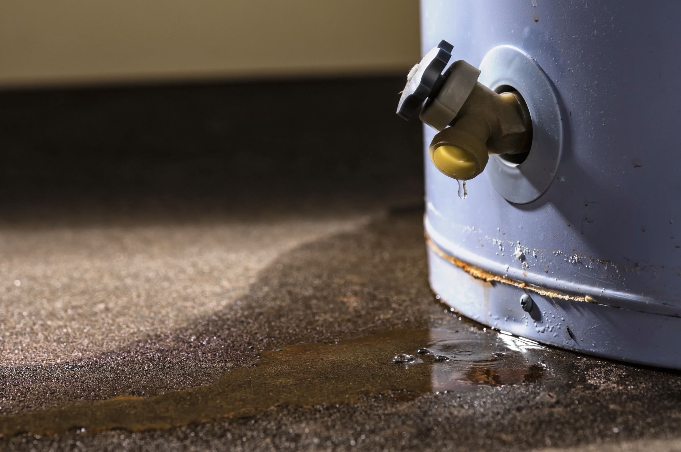 A leaking water heater